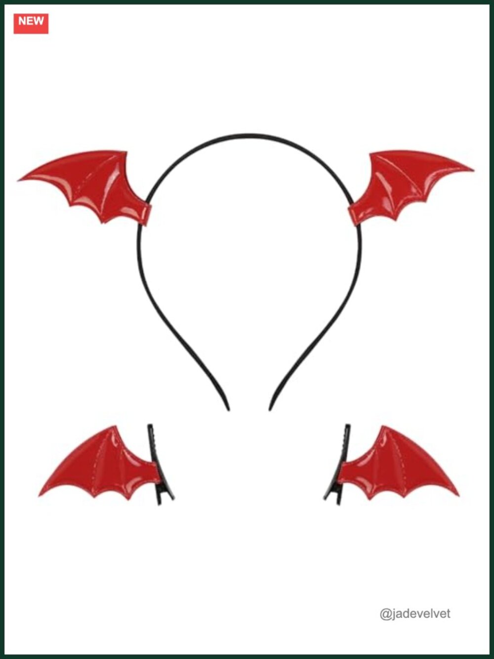 Bat Wing Headband & Hair Clips Set Halloween Cosplay Costume Accessories